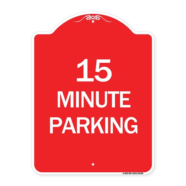 2 Hour Parking-Parking for Customers Only, Red & White Aluminum Sign, 18" x 24", RW-1824-24498